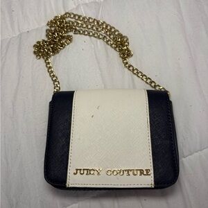Juicy Couture Gold Chain navy blue and White Crossbody Bag